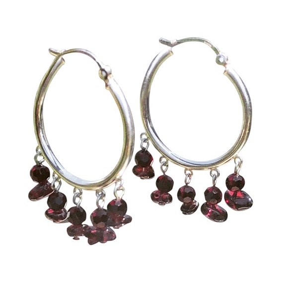 Alissa Dayne Jewelry Garnet Hoop Earrings Poshmark Alissa b is both elegant and chic, combining bold and edgy with classic and timeless. poshmark